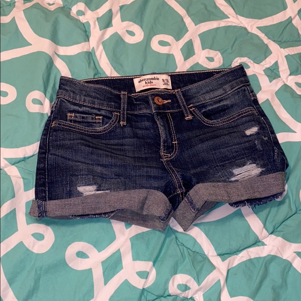 Distressed Abercrombie Kids Denim Shorts